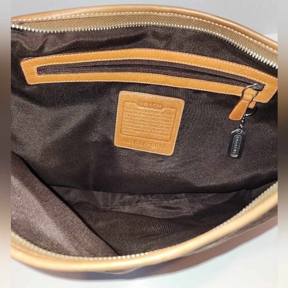 Coach Hobo Signature Canvas Bag W Leather Trim 6618 - Picture 6 of 14